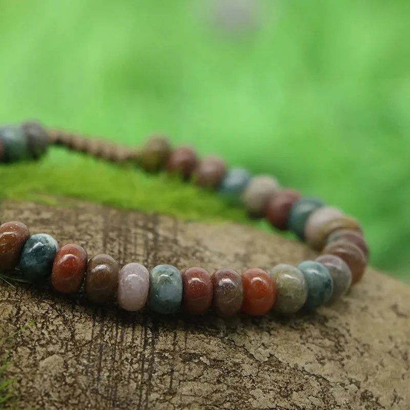 Natural Ocean Agate Oval Bead Bracelet