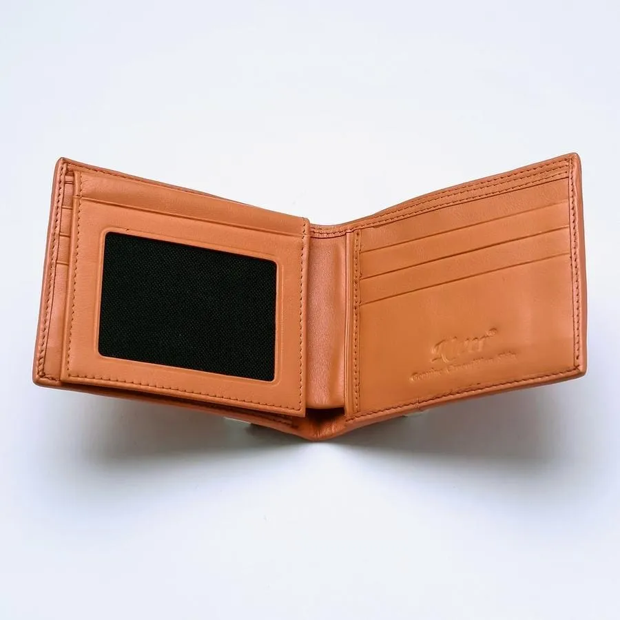 Orange Genuine Crocodile Big Tail Skin Wallet