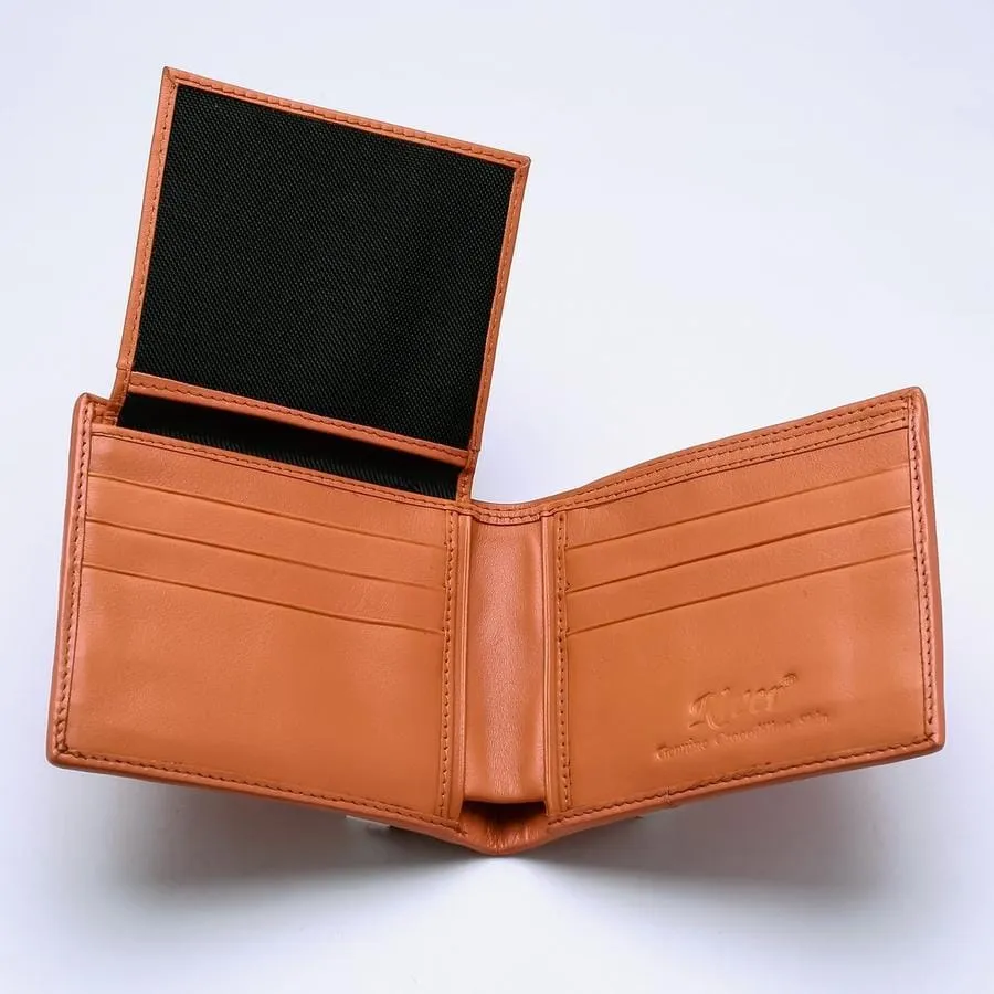 Orange Genuine Crocodile Big Tail Skin Wallet