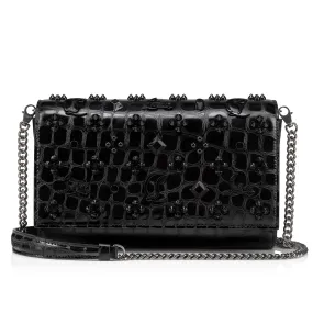 Paloma Clutch - Alligator embossed calf leather and spikes Loubinthesky - Black