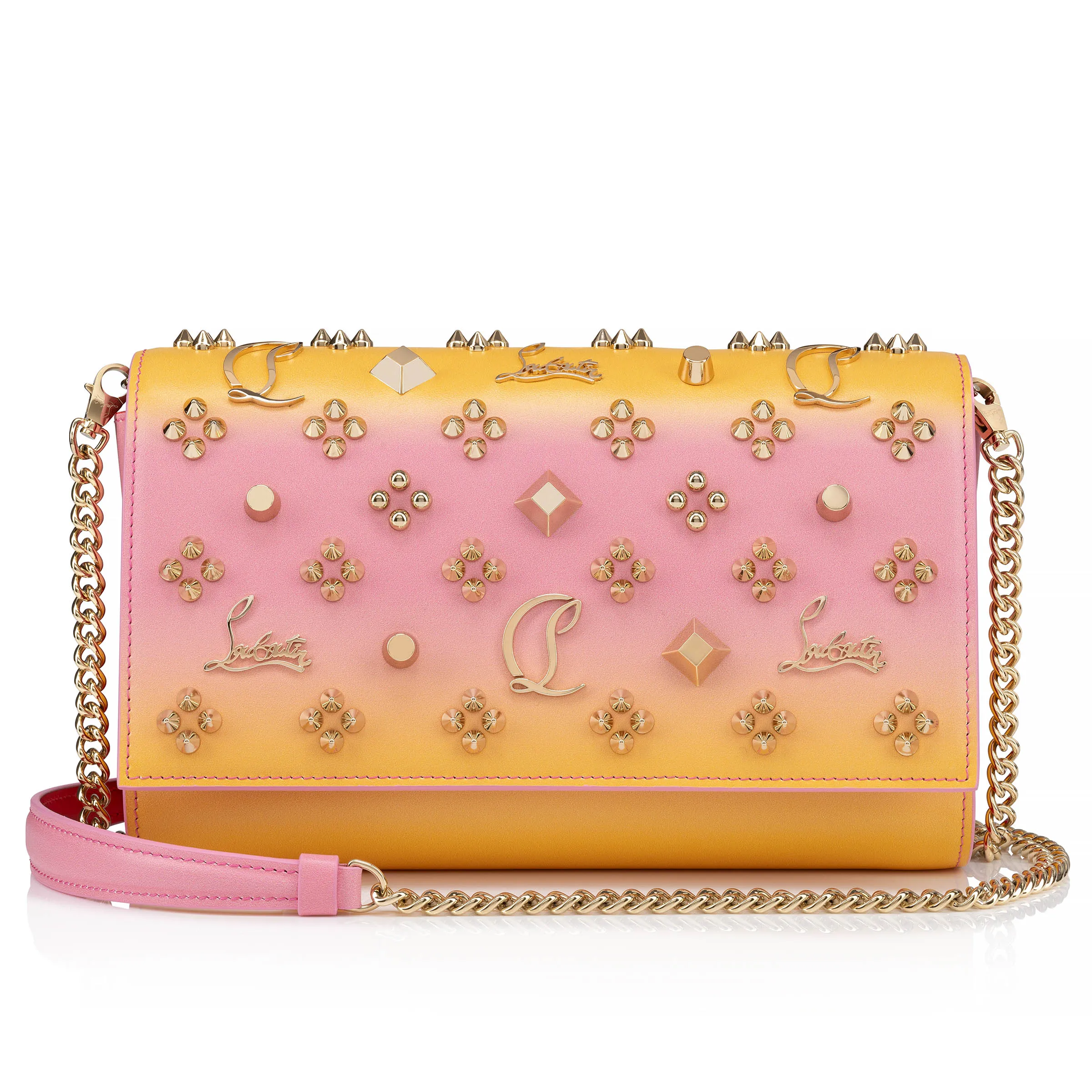 Paloma Clutch - Gradient calf leather and spikes Loubinthesky - Degraftersun