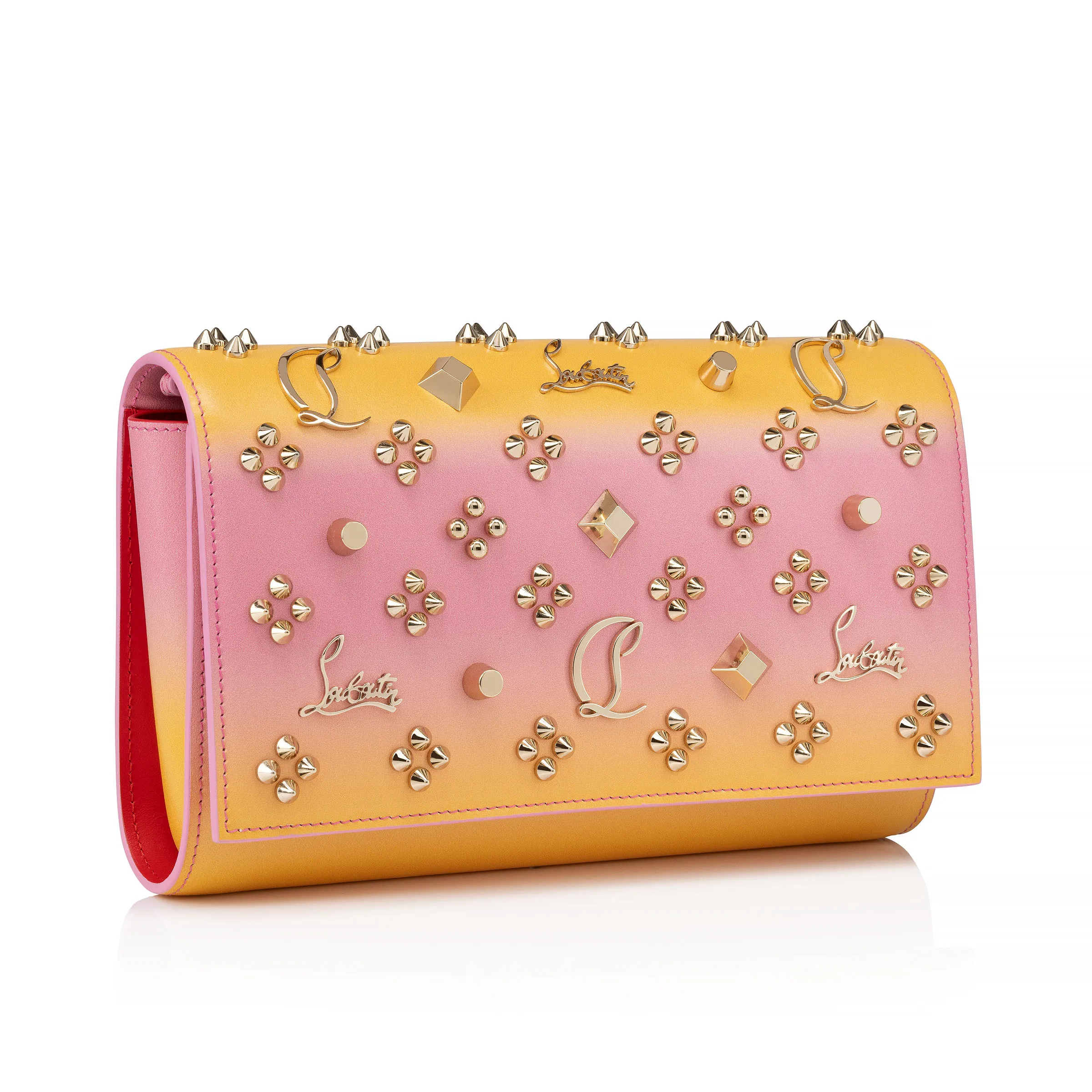 Paloma Clutch - Gradient calf leather and spikes Loubinthesky - Degraftersun