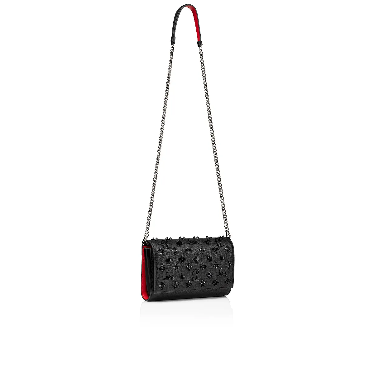 Paloma Clutch - Grained calf leather and spikes Loubinthesky - Black