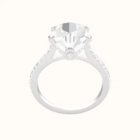 Pave Cathedral Engagement Ring With Pave Basket Head