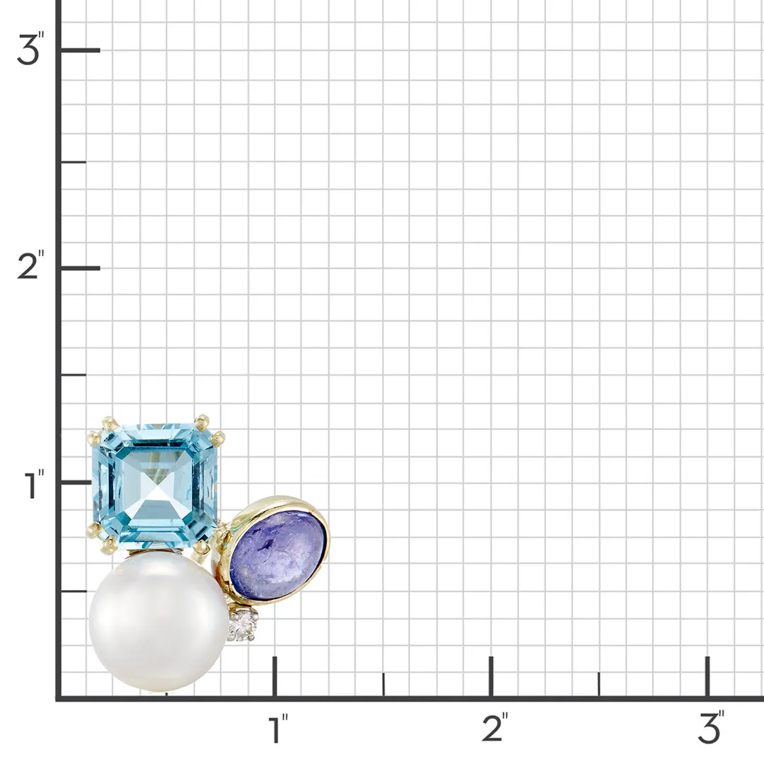 Pearl & Gemstone Cluster Earrings