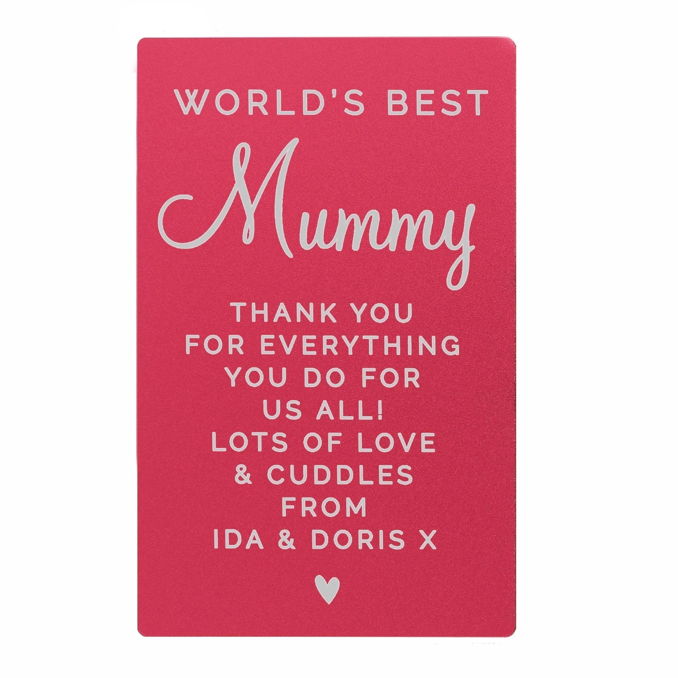 Personalised Free Text Cerise Wallet Card