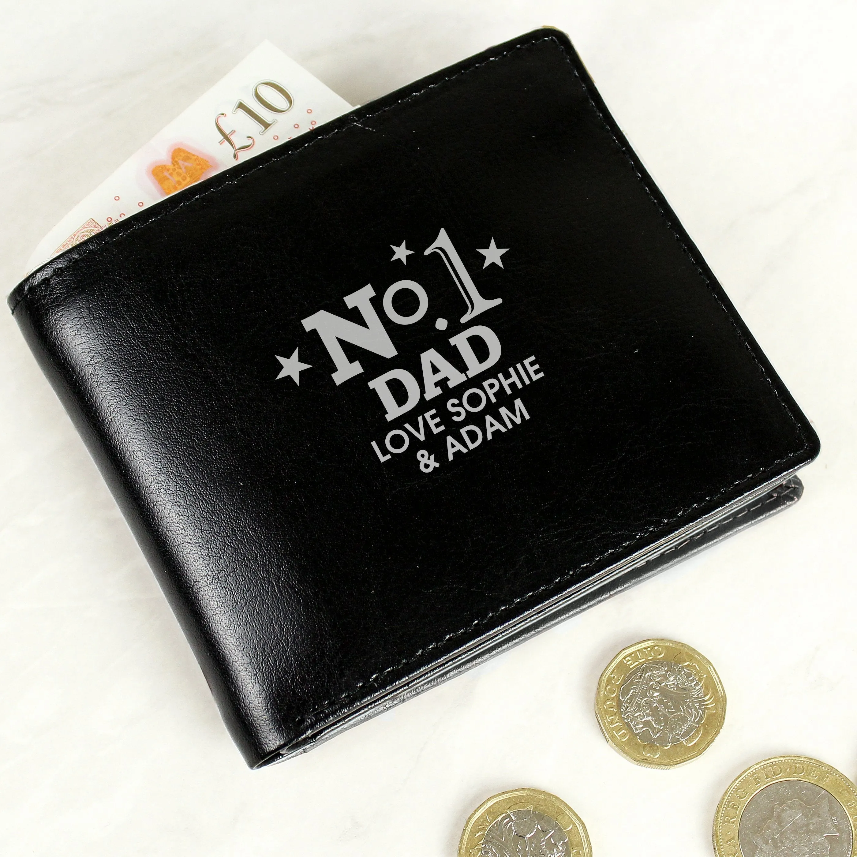 Personalised No.1 Leather Wallet