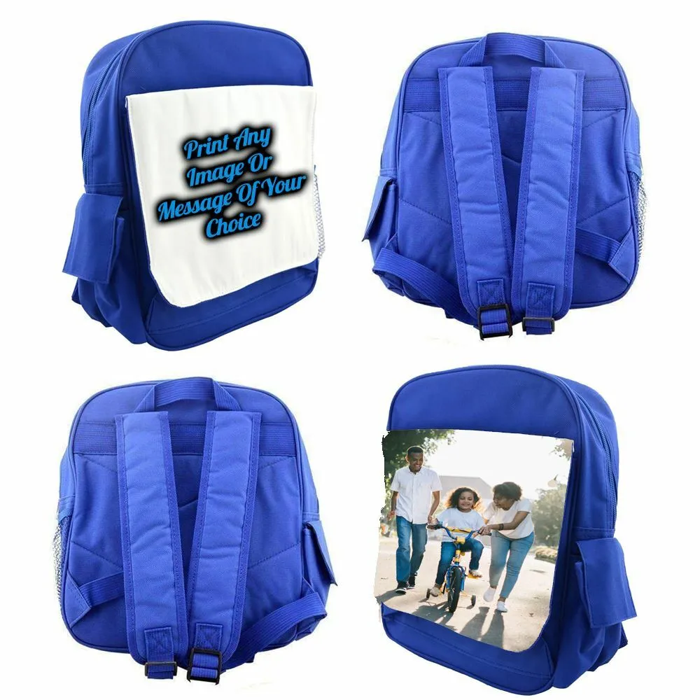 Personalised Printed Blue Kids Backpack