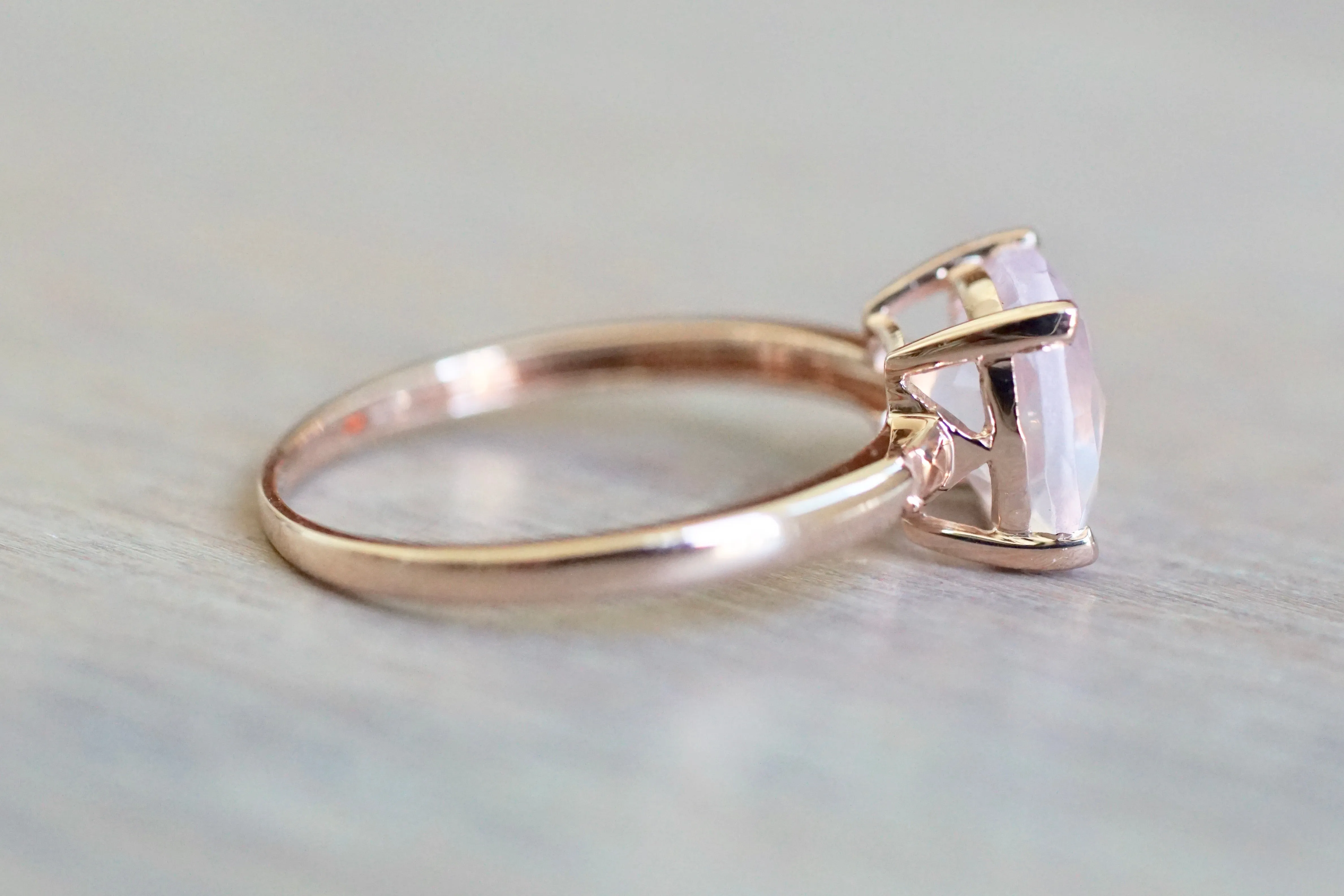 Pink Quartz Gemstone Ring