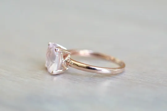 Pink Quartz Gemstone Ring