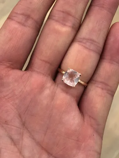 Pink Quartz Gemstone Ring