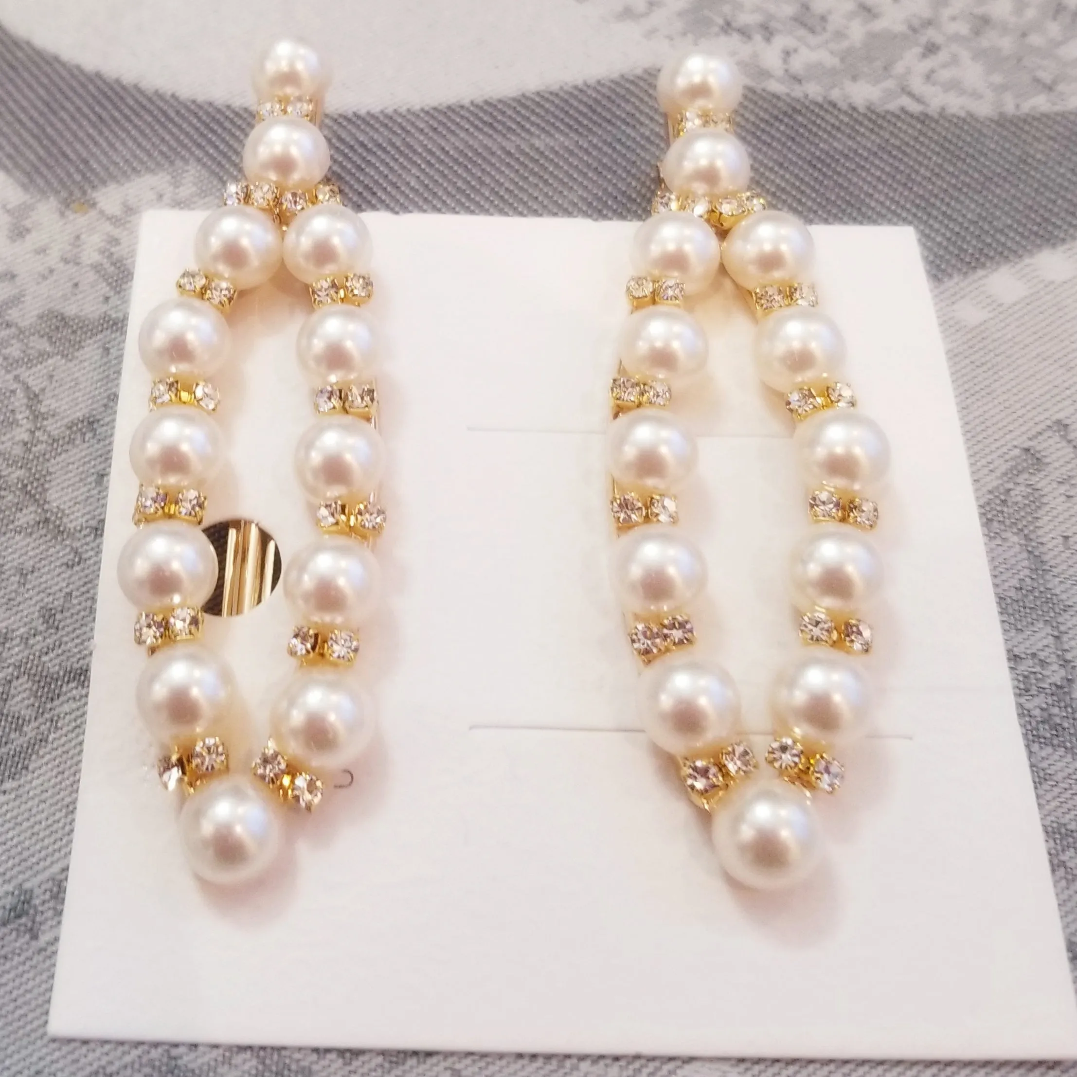 Rhinestone and Pearl Hair Clips (Set of 2)