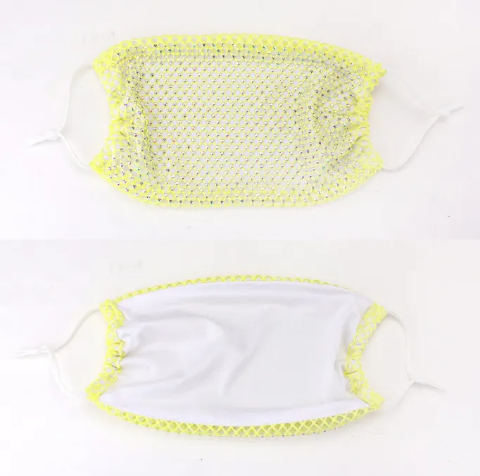 Rhinestone Mesh Face Mask