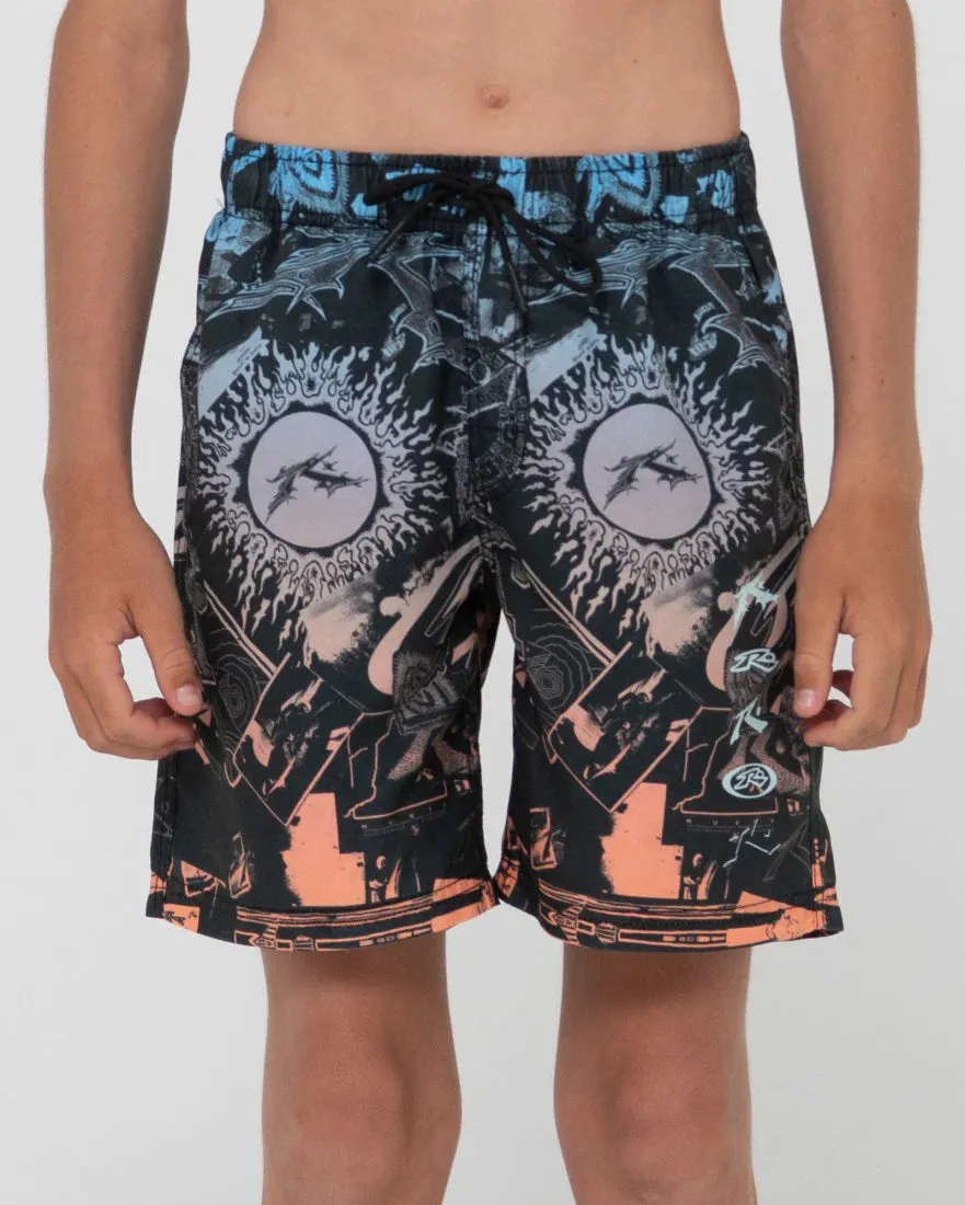 Rusty Paste Up Elastic Boardshort Boys