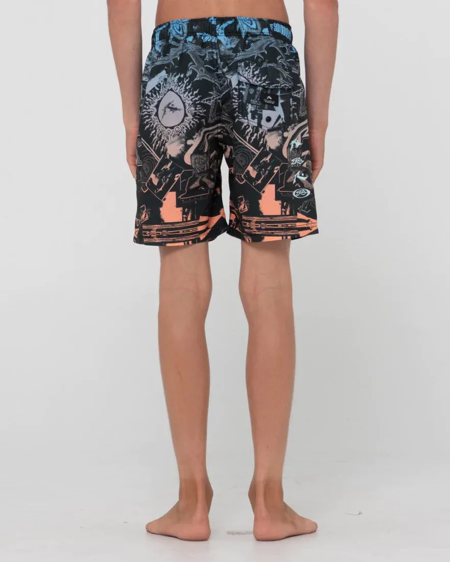 Rusty Paste Up Elastic Boardshort Boys