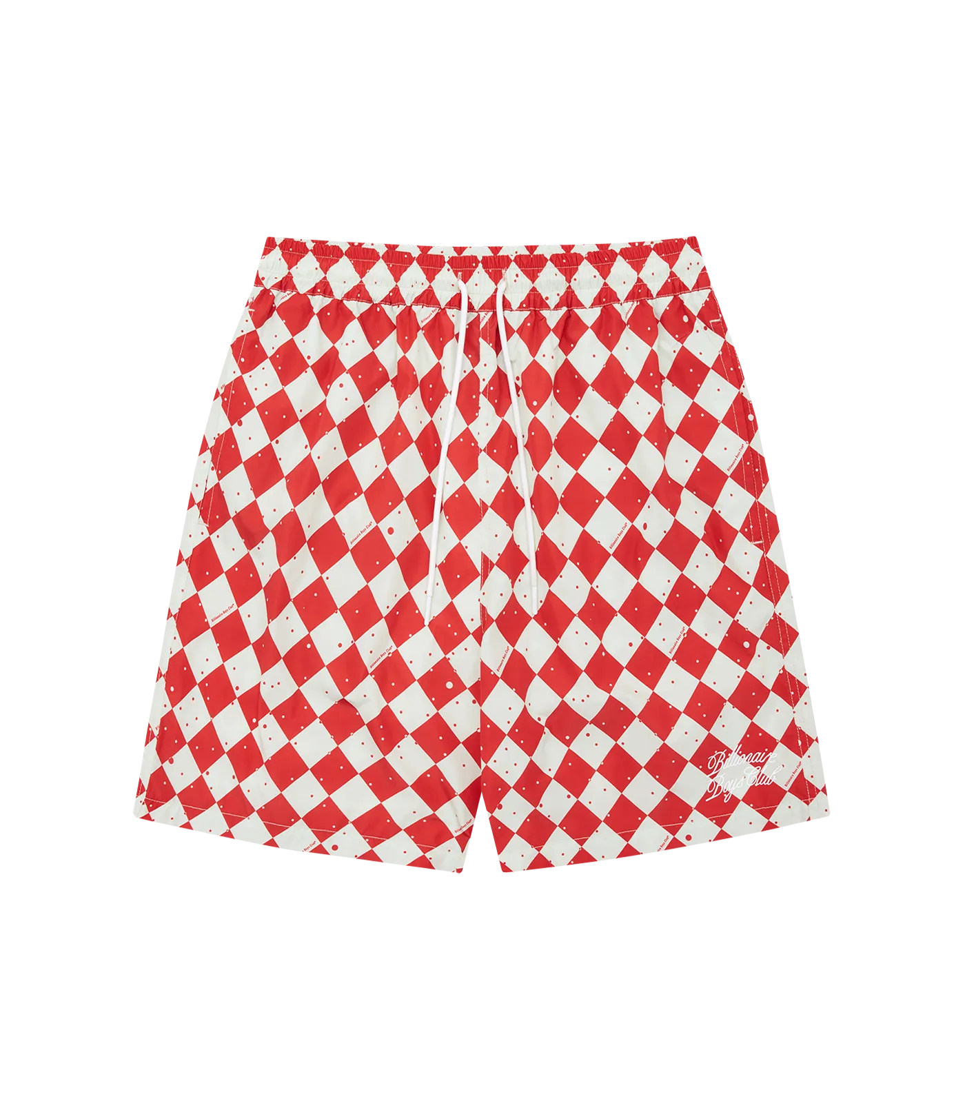 SPACE CHECK SWIM SHORTS - RED