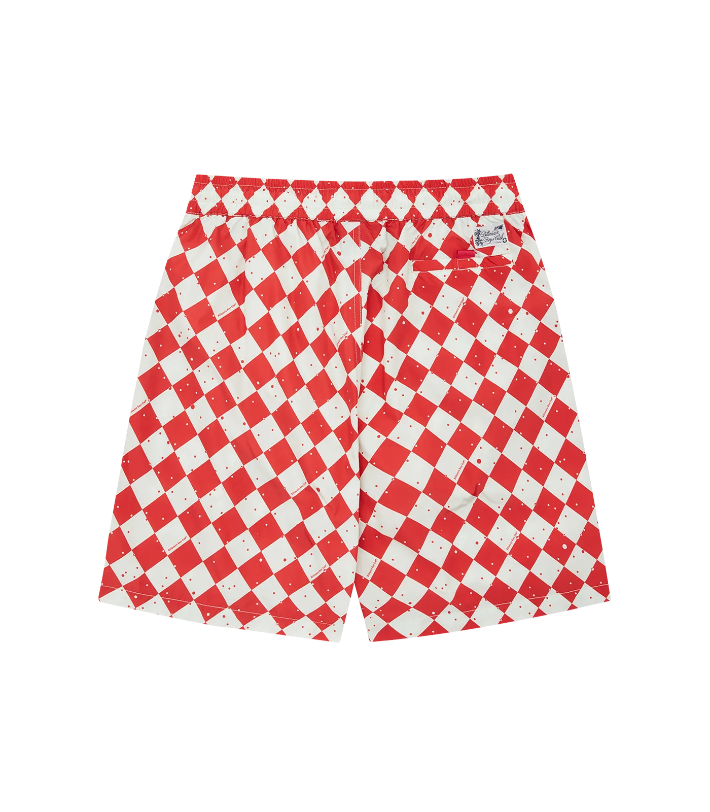 SPACE CHECK SWIM SHORTS - RED