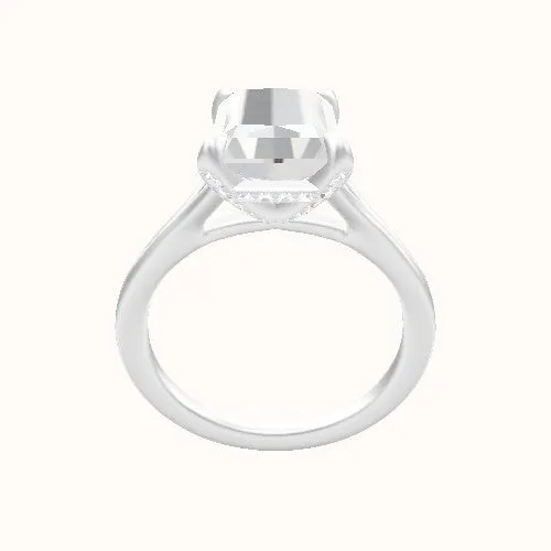 Split Cathedral Engagement Ring With Pave Basket Head