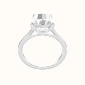 Split Cathedral Engagement Ring With Pave Basket Head