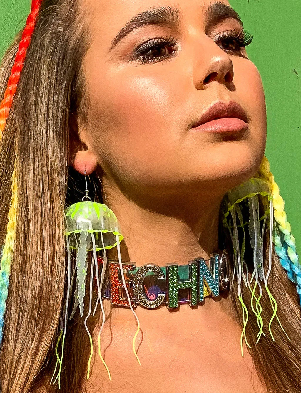 TECHNO CHOKER - RAINBOW HOLOGRAM