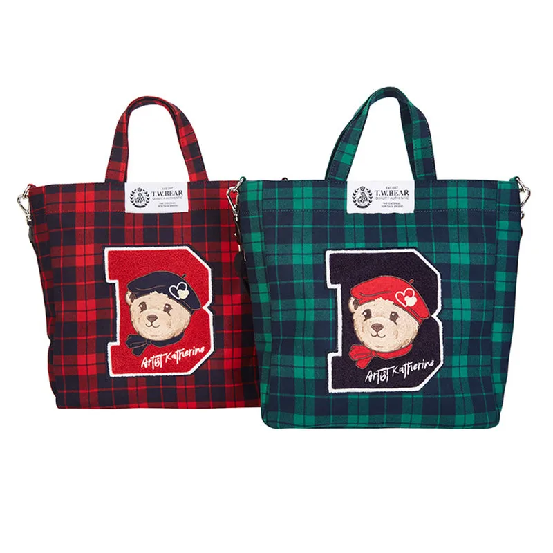 Teenie Weenie Checkered pattern tote Bag 2 color to choose