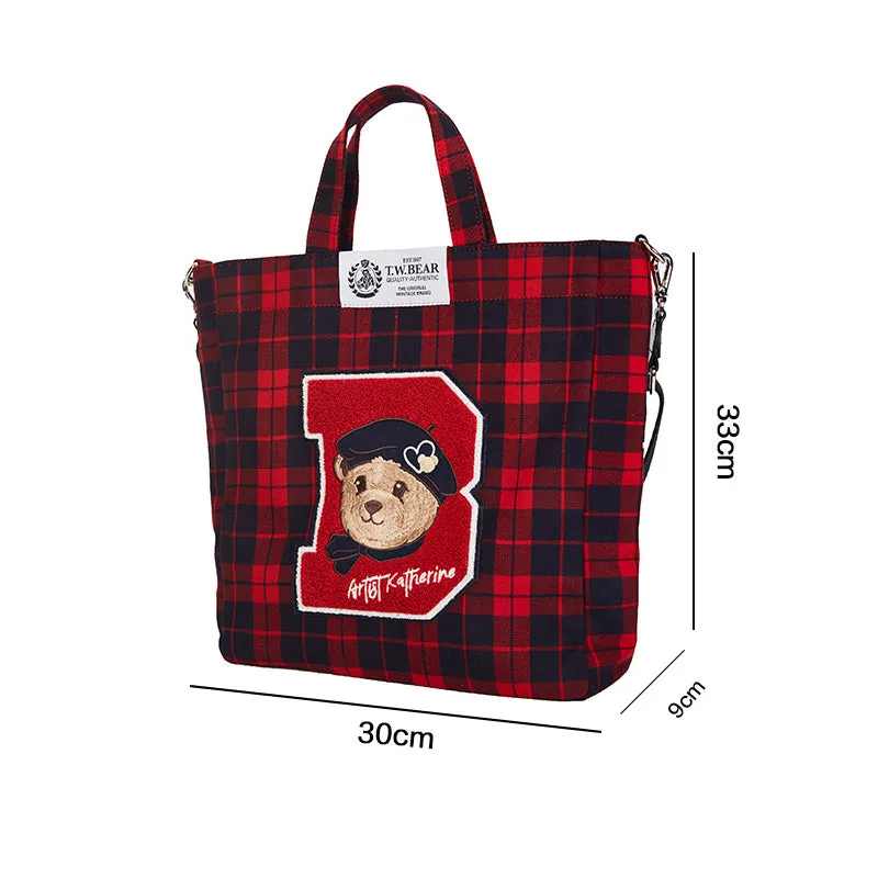 Teenie Weenie Checkered pattern tote Bag 2 color to choose