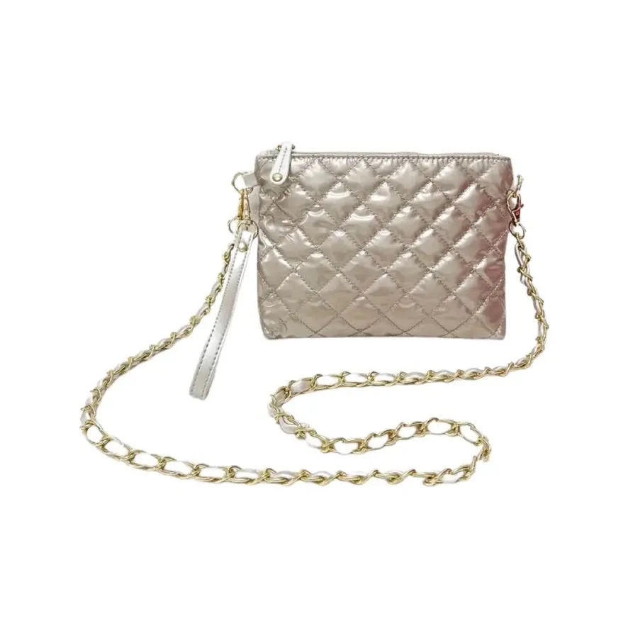 The Debra Diamond Gold Metallic Patent 3 in 1 Crossbody