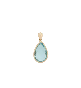 Topaz Oval Gemstone Charm 14K