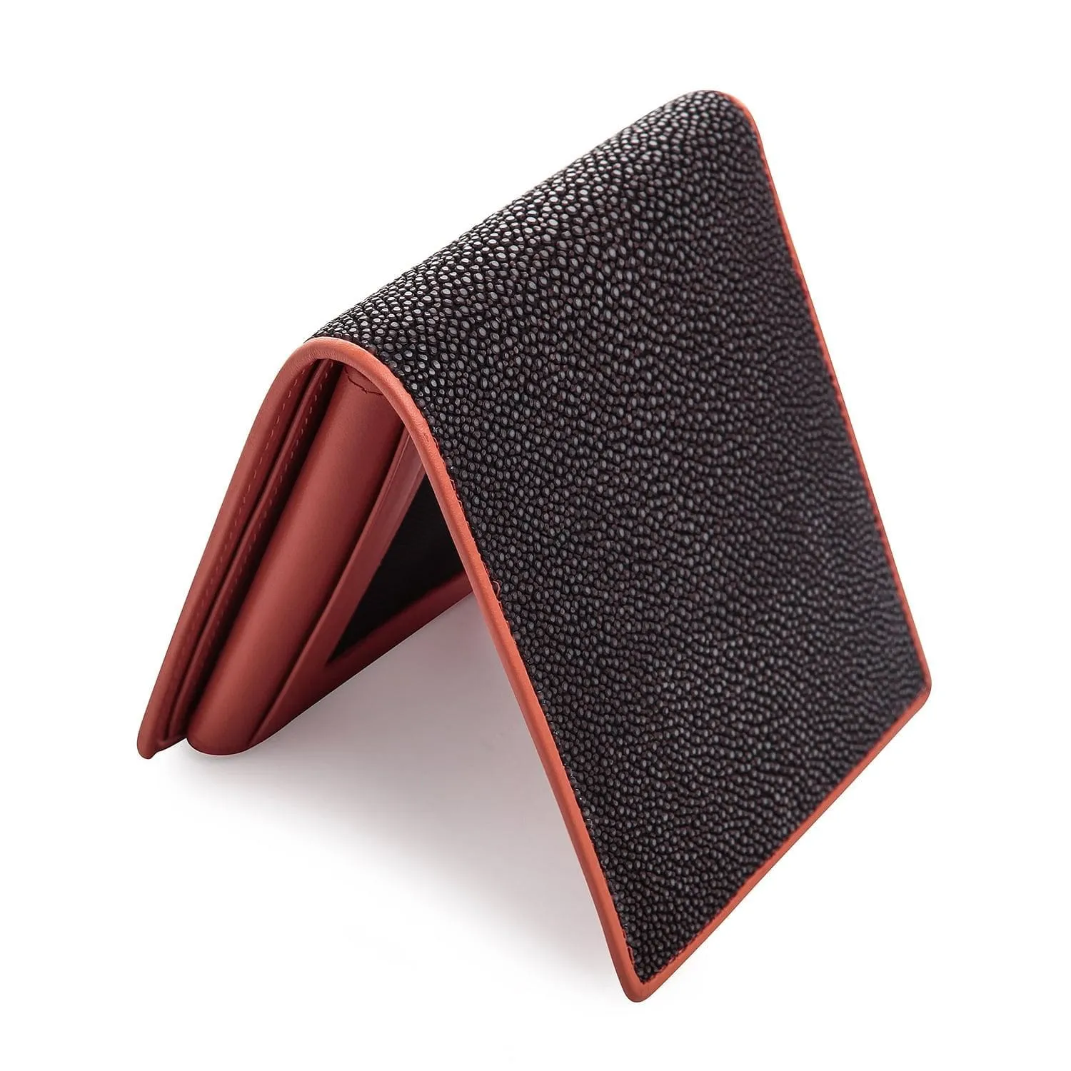 Twotone Black Brown Genuine Stingray Skin Men's Wallet