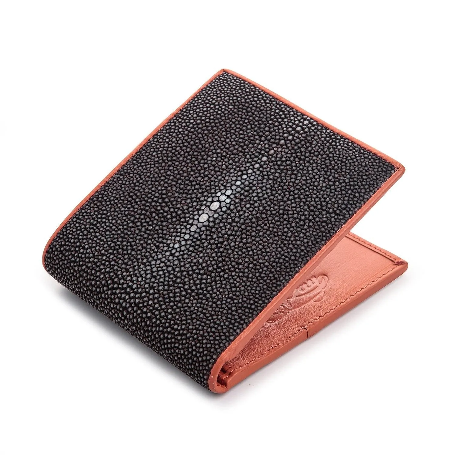 Twotone Black Brown Genuine Stingray Skin Men's Wallet