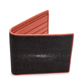 Twotone Black Brown Genuine Stingray Skin Men's Wallet