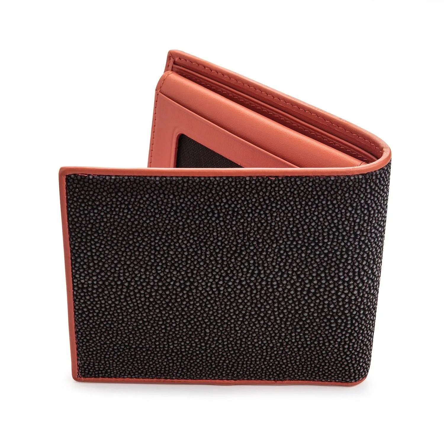 Twotone Black Brown Genuine Stingray Skin Men's Wallet