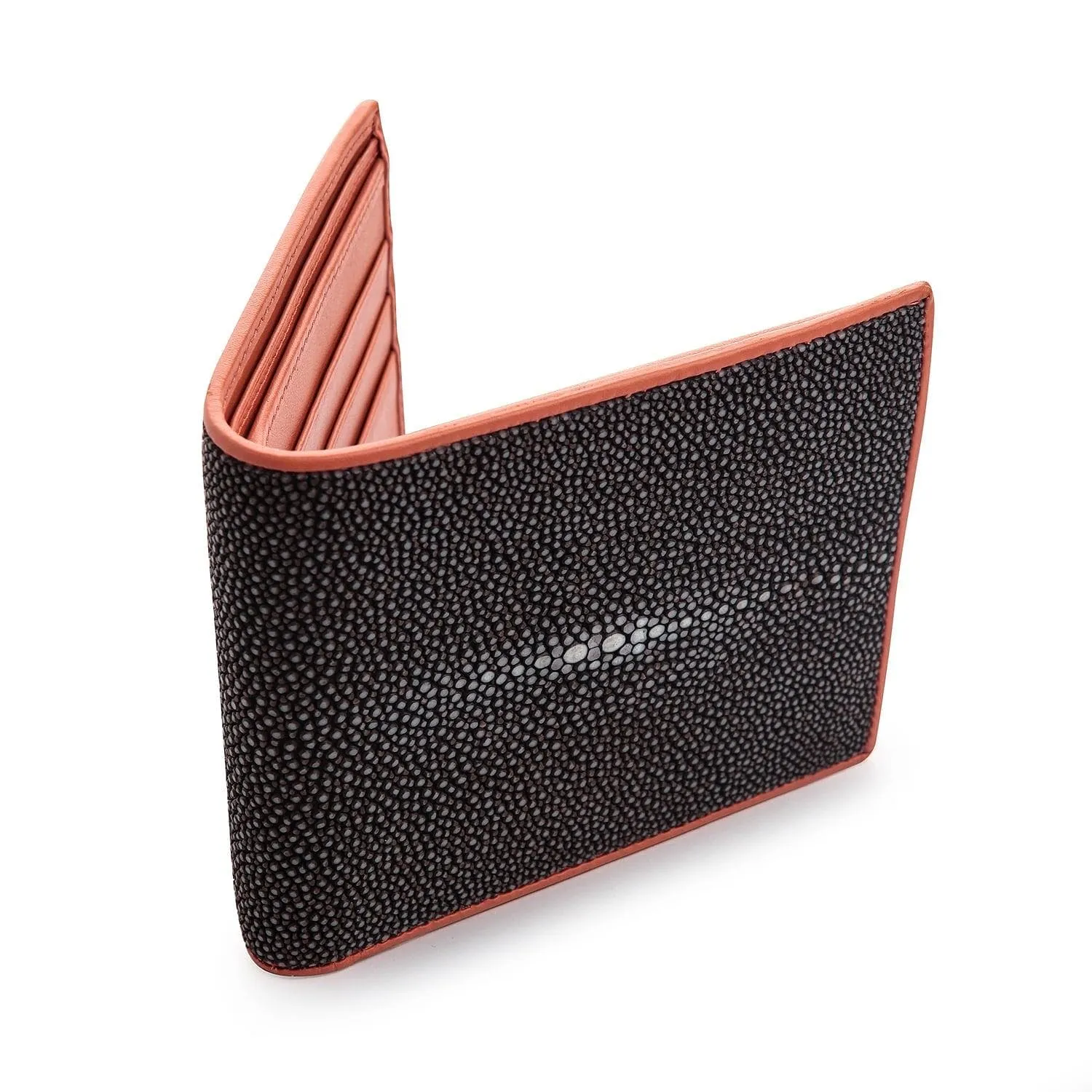 Twotone Black Brown Genuine Stingray Skin Men's Wallet