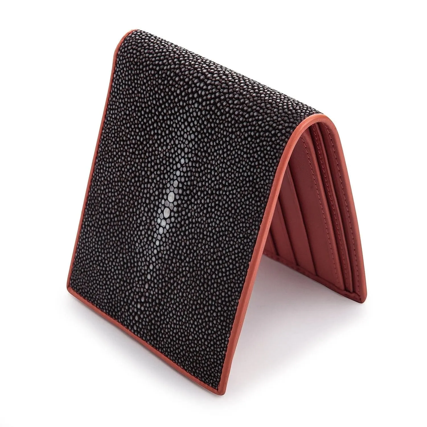 Twotone Black Brown Genuine Stingray Skin Men's Wallet