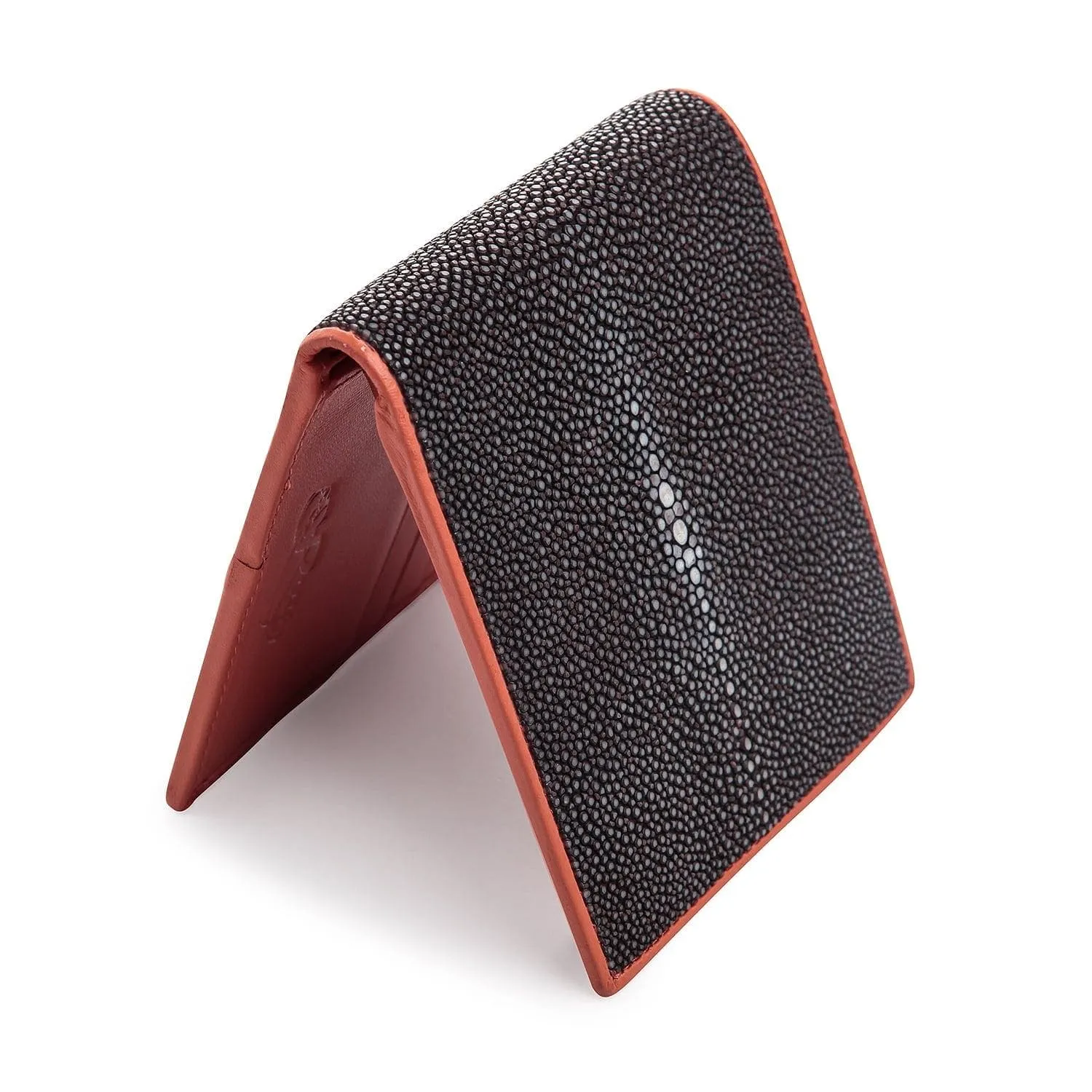 Twotone Black Brown Genuine Stingray Skin Men's Wallet