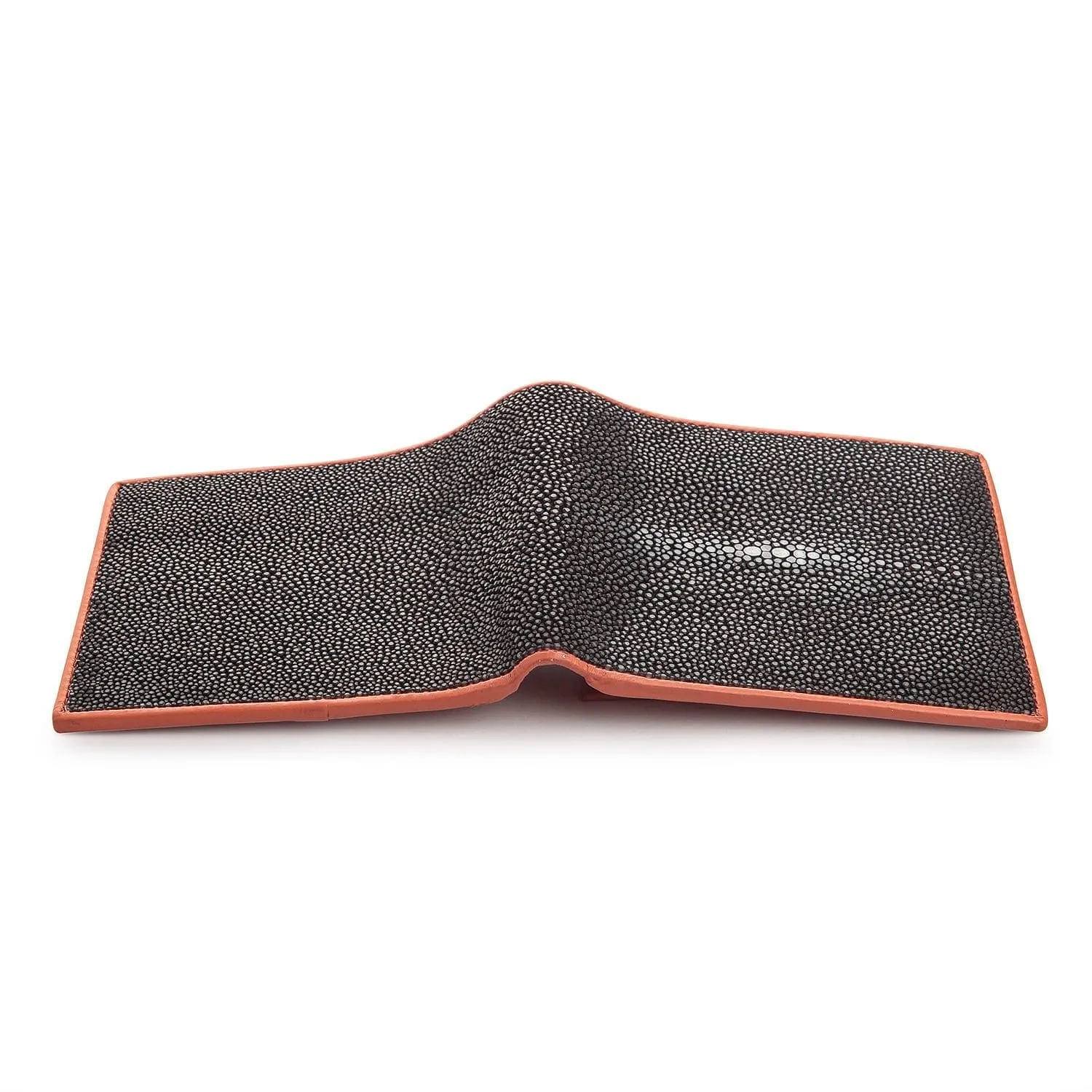 Twotone Black Brown Genuine Stingray Skin Men's Wallet