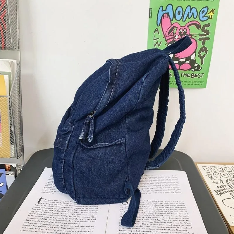 Vintage Canvas College Cool Backpack Laptop Denim School Bag GZ247