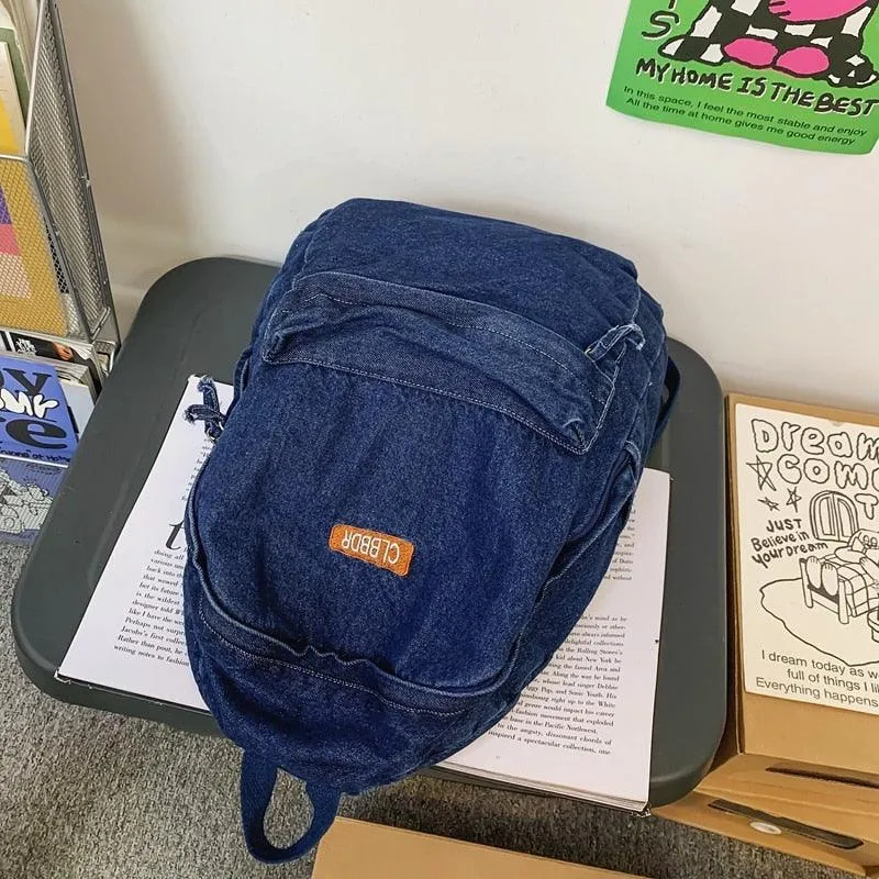 Vintage Canvas College Cool Backpack Laptop Denim School Bag GZ247