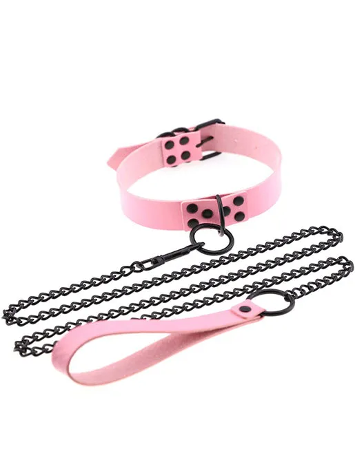 VOYANCE CHOKER AND CHAIN - PINK