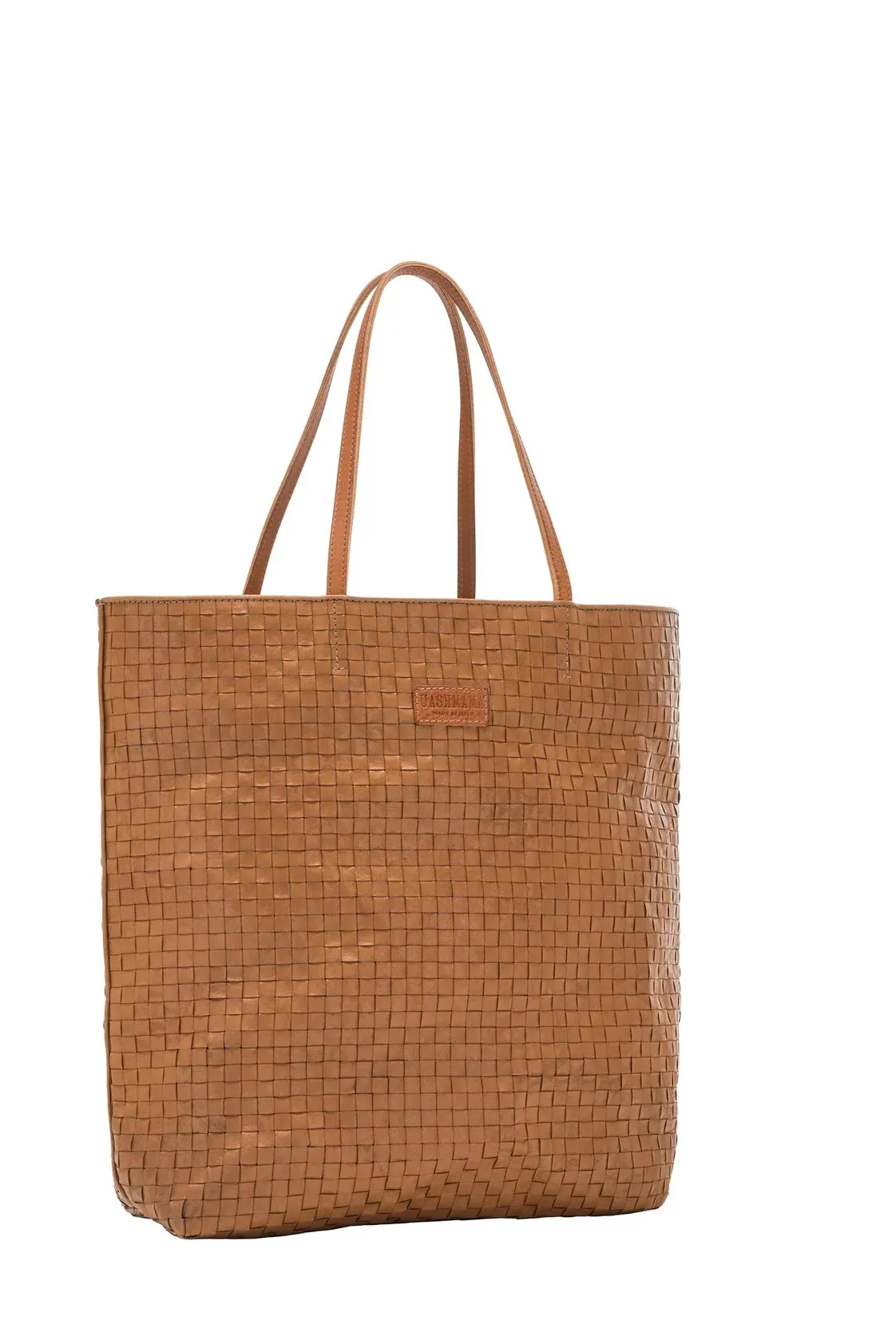 Washable Paper Tosca Bag in Woven Cuoio