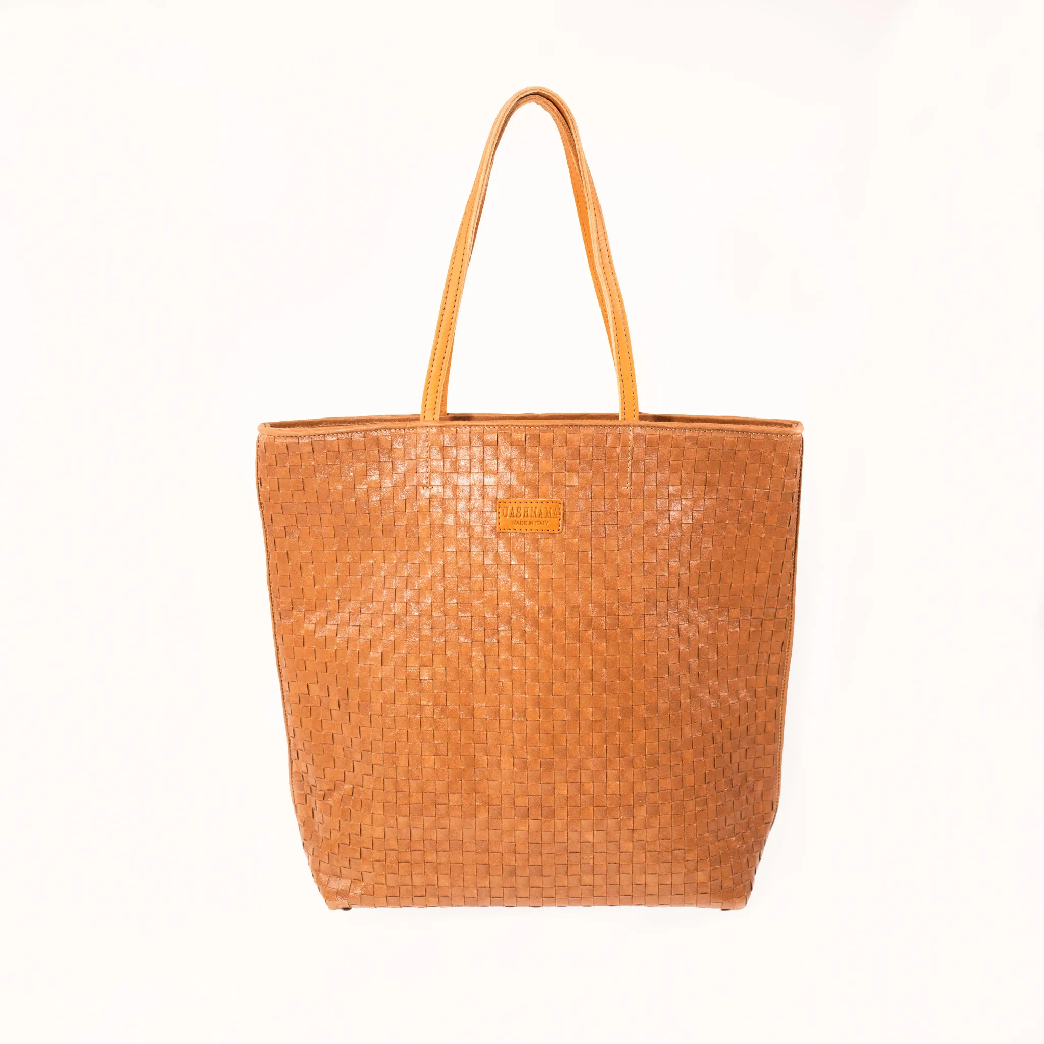 Washable Paper Tosca Bag in Woven Cuoio