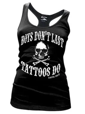 Women's Boys Don't Last, Tattoos Do Racerback Tank